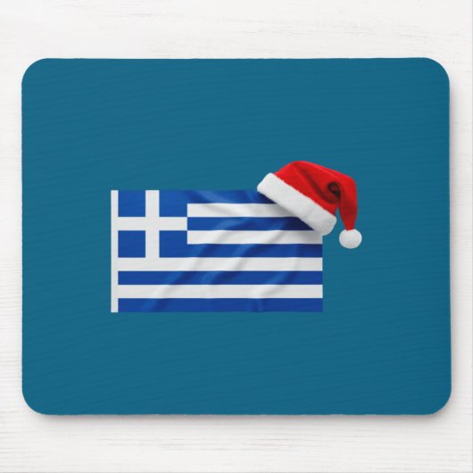 Greek Flag Santa Hat Funny Greece Christmas Holida マウスパッド (正面)