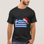 Greek Flag Santa Hat Funny Greece Christmas Holida Tシャツ (正面)