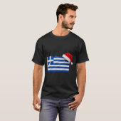 Greek Flag Santa Hat Funny Greece Christmas Holida Tシャツ (正面フル)