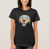 Greek Flag Yellow Labrador Retriever Dog Greece Po Tシャツ (正面)
