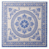 Greek Floral Medallion – Decorative Ceramic Tile タイル (正面)