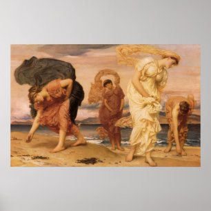 Greek Girls Picking Up Pebbles By Lord Leighton ポスター