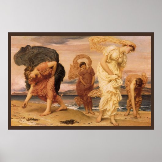 Greek Girls Picking Up Pebbles By Lord Leighton ポスター (正面)