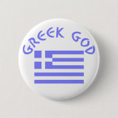 Greek God Flag of Greece 缶バッジ (正面)
