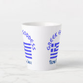 Greek Goddess and Flag of Greece カフェラテマグ (正面)