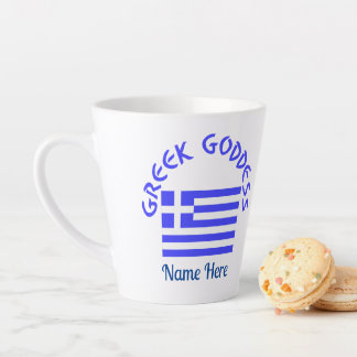 Greek Goddess and Flag of Greece カフェラテマグ