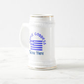 Greek Goddess and Flag of Greece ビールジョッキ (正面左)