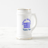Greek Goddess and Flag of Greece ビールジョッキ (正面右)