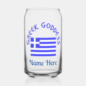 Greek Goddess and Flag of Greece Personalized ガラス缶 (正面)