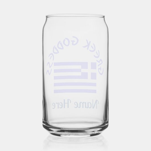 Greek Goddess and Flag of Greece Personalized ガラス缶 (裏面)