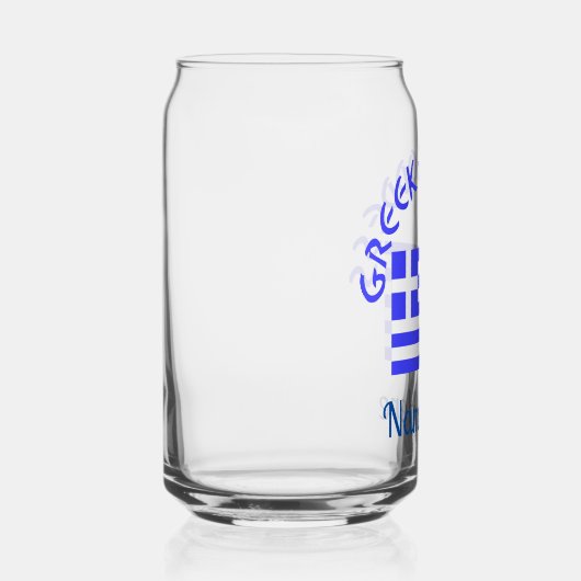 Greek Goddess and Flag of Greece Personalized ガラス缶 (右)