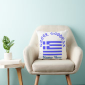 Greek Goddess and Flag of Greece Personalized  クッション (椅子)