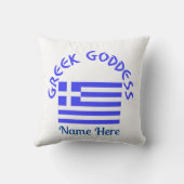 Greek Goddess and Flag of Greece Personalized  クッション (裏面)