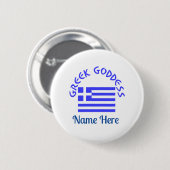 Greek Goddess and Flag of Greece Personalized  缶バッジ (正面&裏面)