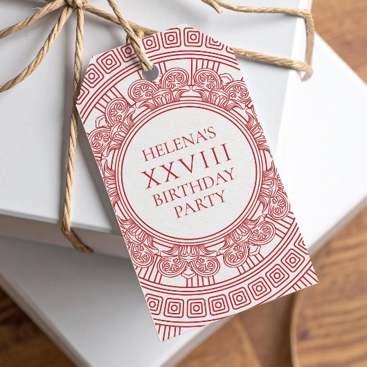 Greek goddess birthday party pink ギフトタグ