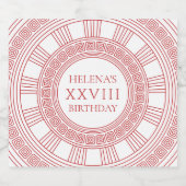 Greek goddess Birthday Party pink スパークリングワインラベル (シングルラベル)