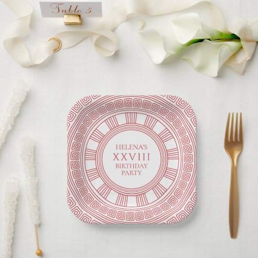 Greek Goddess Party Plates in pink ペーパープレート (ウェディング)