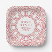 Greek Goddess Party Plates in pink ペーパープレート (正面)
