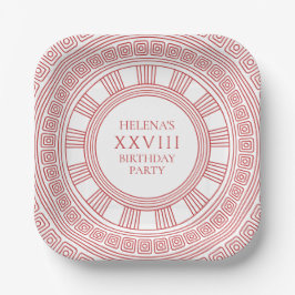 Greek Goddess Party Plates in pink ペーパープレート