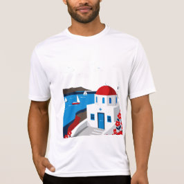 Greek island landscape tシャツ
