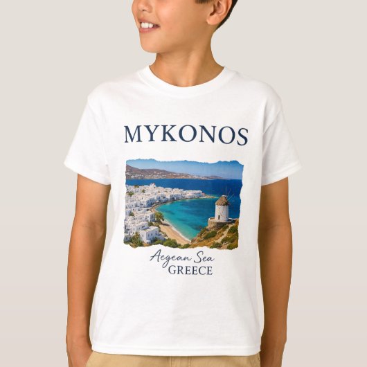 Greek Island Mykonos Vacation Travel Coastal Life  Tシャツ (正面)