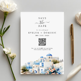 Greek Island Santorini Greece Wedding セーブザデート