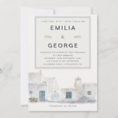 Greek Island Wedding | Olive Accent 招待状 (正面)