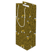 Greek Key Celebration Toast - Gold & Black ワインギフトバッグ (正面アングル)