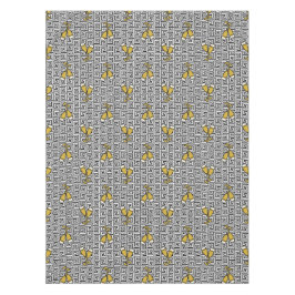 Greek Key Celebration Toast - Gold, Black & White テーブルクロス