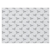 Greek Key Celebration Toast - Silver & White テーブルクロス (正面(横))