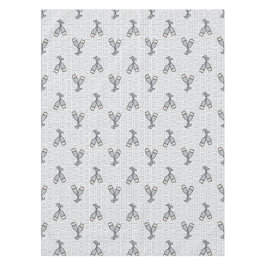 Greek Key Celebration Toast - Silver & White テーブルクロス