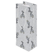 Greek Key Celebration Toast - Silver & White ワインギフトバッグ (裏面アングル)