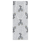 Greek Key Celebration Toast - Silver & White ワインギフトバッグ (裏面)