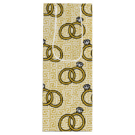 Greek Key Engagenent Wedding - Gold & White ワインギフトバッグ