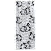 Greek Key Engagenent Wedding - Silver & White ワインギフトバッグ (裏面)