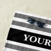 Greek key meander pattern personalized ビーチタオル (インサイチュ)