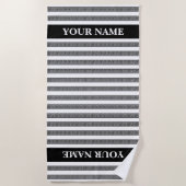 Greek key meander pattern personalized ビーチタオル (正面)