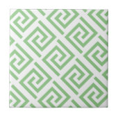 Greek Key Patterns White Sage Green Custom Classy タイル (正面)