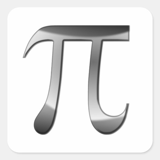 Greek Letter Pi Symbol スクエアシール (正面)