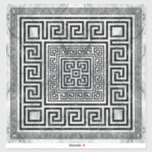 Greek Meander - Greek Key Black and White Marble シール (シート)