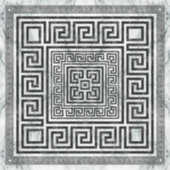 Greek Meander - Greek Key Black and White Marble シール (正面)