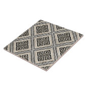 Greek Meander - Greek Key Black and White Marble タイル (側面)