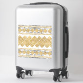 Greek Meander - Greek Key White Marble and Gold シール (スーツケース)