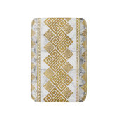 Greek Meander - Greek Key White Marble and Gold バスマット (正面縦)