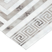 Greek Meander - Greek Key White Marble textures ショートテーブルランナー (コーナー)