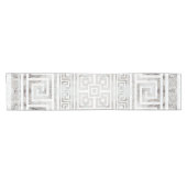 Greek Meander - Greek Key White Marble textures ショートテーブルランナー (横)