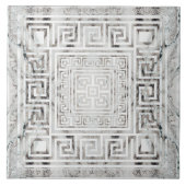 Greek Meander - Greek Key White Marble textures タイル (正面)