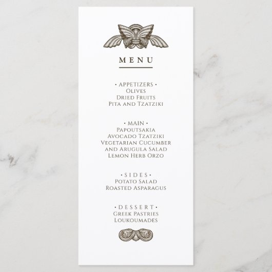 Greek menu party table Sign with stone elements メニュー (正面)