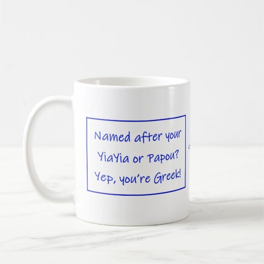 Greek Mug Saying About Your Name コーヒーマグカップ (左)