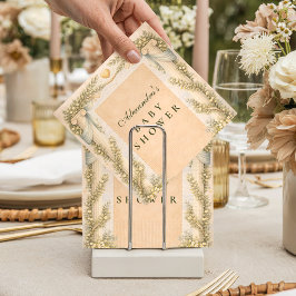 Greek Neutral Floral Baby Shower スタンダードカクテルナプキン